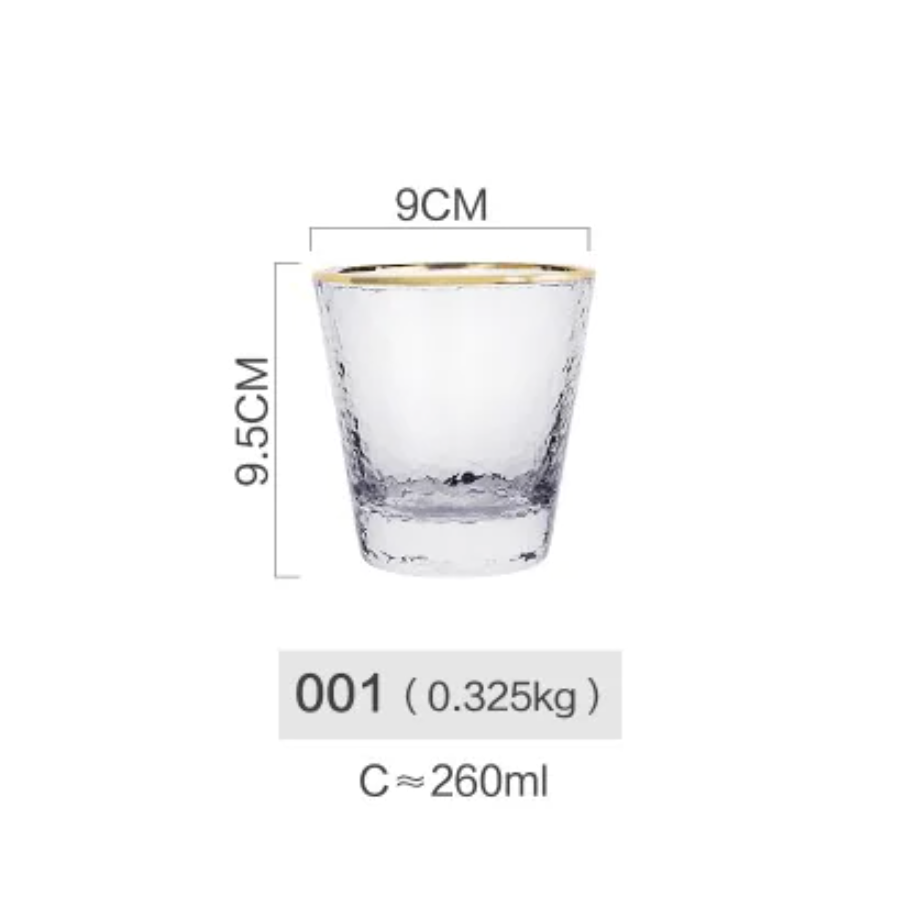 Japanese Handmade Hammered Drinking Glass