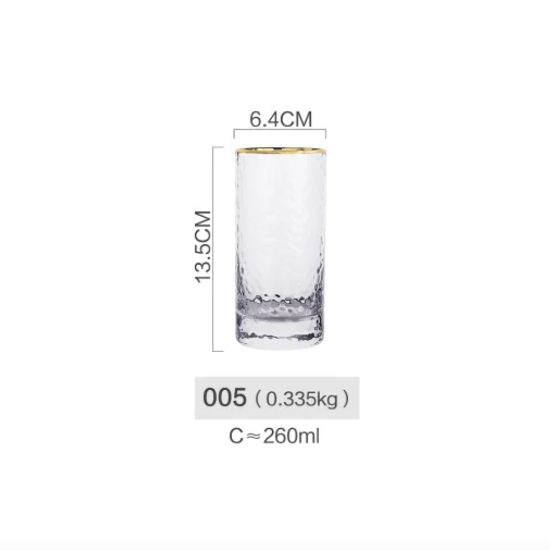 Japanese Handmade Hammered Drinking Glass