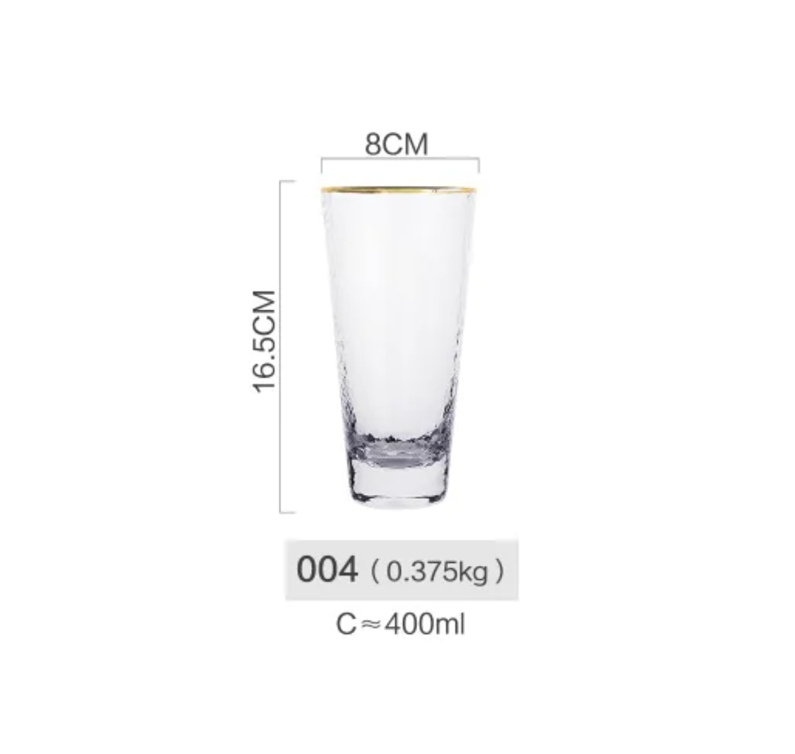 Japanese Handmade Hammered Drinking Glass