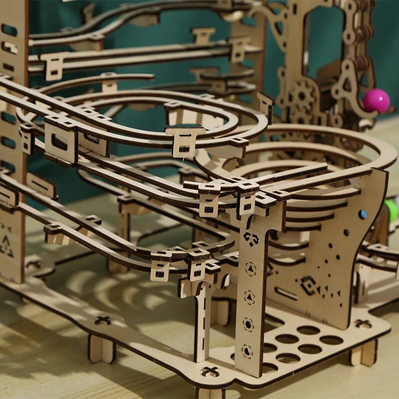 3D Wooden Jigsaw Puzzle Marble Run Toy
