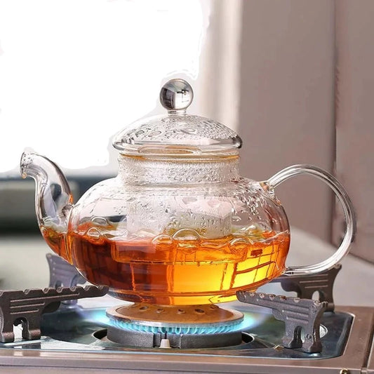 Flower Infuser Teapot Heat Resistant Glass Puer Pot