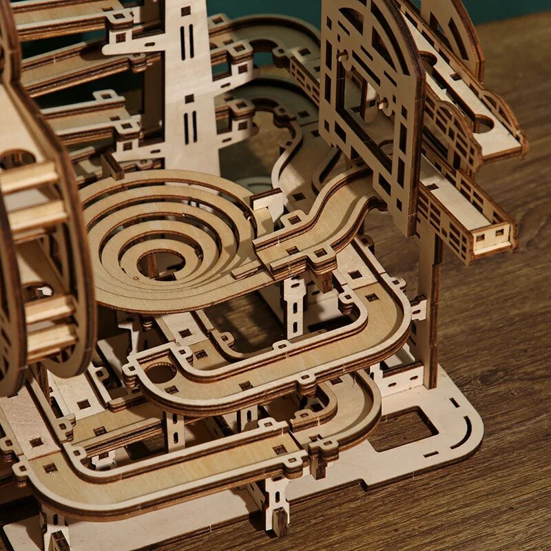 3D Wooden Jigsaw Puzzle Marble Run Toy