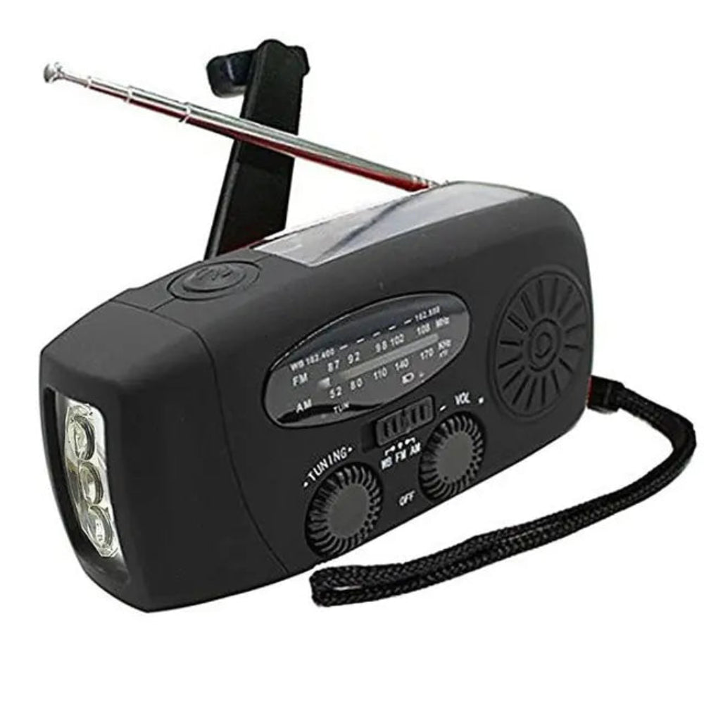 Emergency Solar Hand Crank Radio with LED & USB Charger