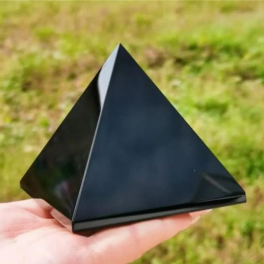 Natural Obsidian Crystal Pyramid Energy Stone