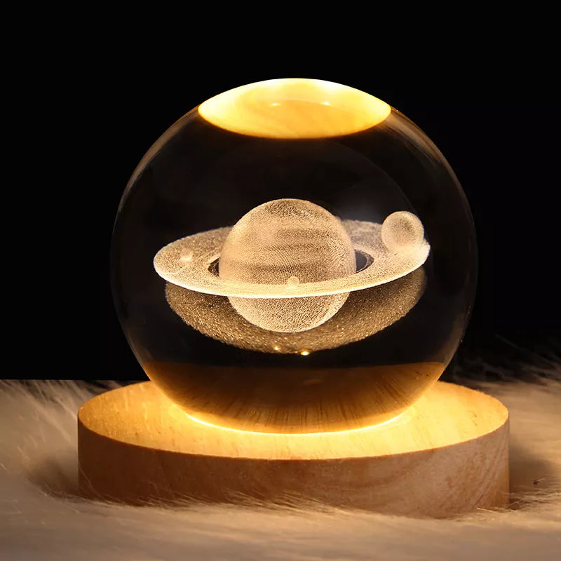 Outer Space Crystal Ball Night Light 3D Table Lamp