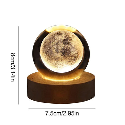 Outer Space Crystal Ball Night Light 3D Table Lamp