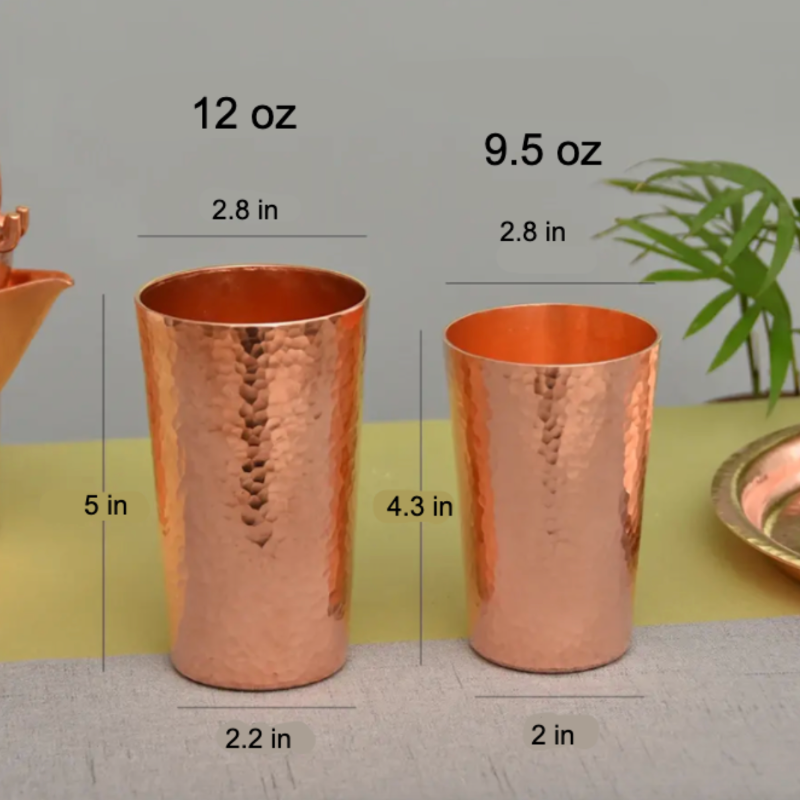 Handcrafted Pure Copper Cup Hammered Drinkware