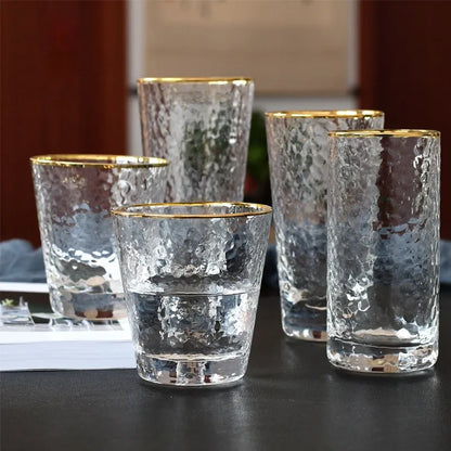Japanese Handmade Hammered Drinking Glass