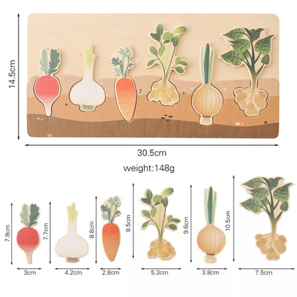 Montessori Vegetable Wood Board Toy Puzzle