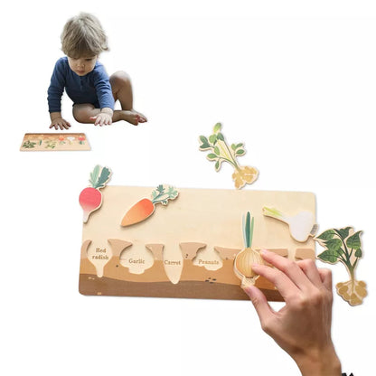 Montessori Vegetable Wood Board Toy Puzzle