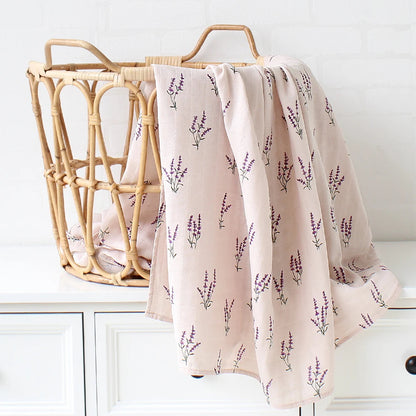 Organic Cotton Swaddle Baby Blanket with Nature Print