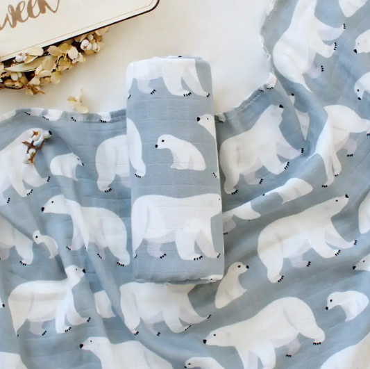 Organic Cotton Swaddle Baby Blanket with Nature Print