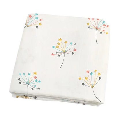 Organic Cotton Swaddle Baby Blanket with Nature Print