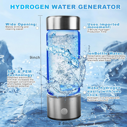 Portable Hydrogen Generator Alkaline Water Ionizer Bottle