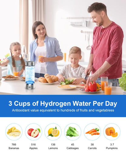 Portable Hydrogen Generator Alkaline Water Ionizer Bottle