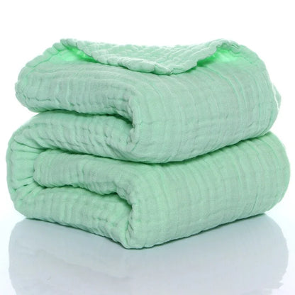 Organic Cotton Swaddle Newborn Baby Blanket in Solid Colors - Green