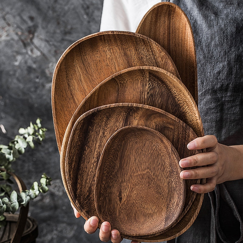 Natural Wood Tableware Set