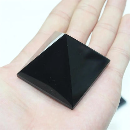 Natural Obsidian Crystal Pyramid Energy Stone