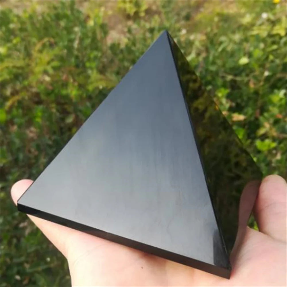 Natural Obsidian Crystal Pyramid Energy Stone