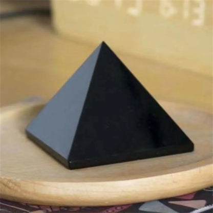 Natural Obsidian Crystal Pyramid Energy Stone